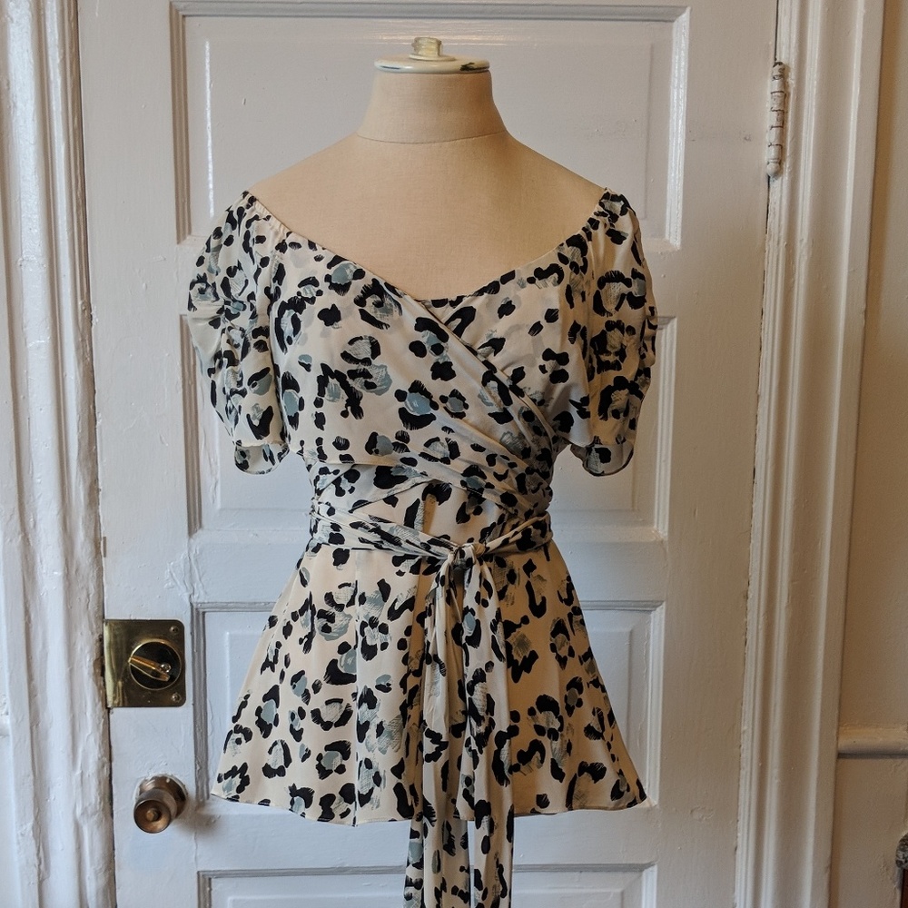 Nanette Lepore silk wrap blouse